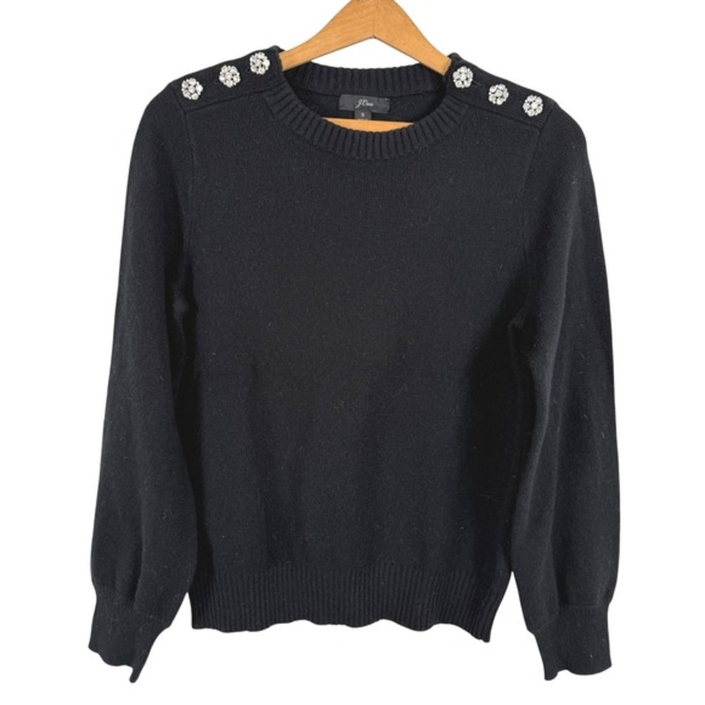 J. Crew Women Embellished Sweater Size Small Rhinestones Preppy Classic Feminine